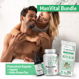 Laden Sie das Bild in den Galerie-Viewer, MyNatur ManVital Bundle mit Ingwer Potenzholz und Male-Power Tee