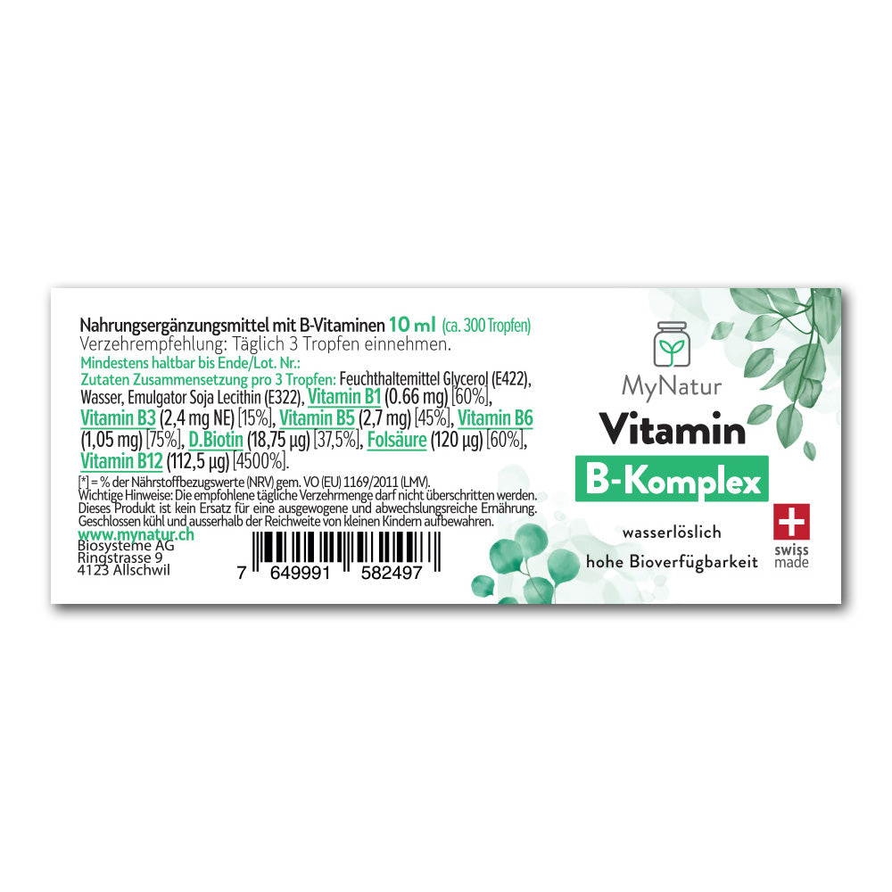 Inhaltsstoffe und Produktangaben - Vitamin B-Komplex Tropfen im Bundle